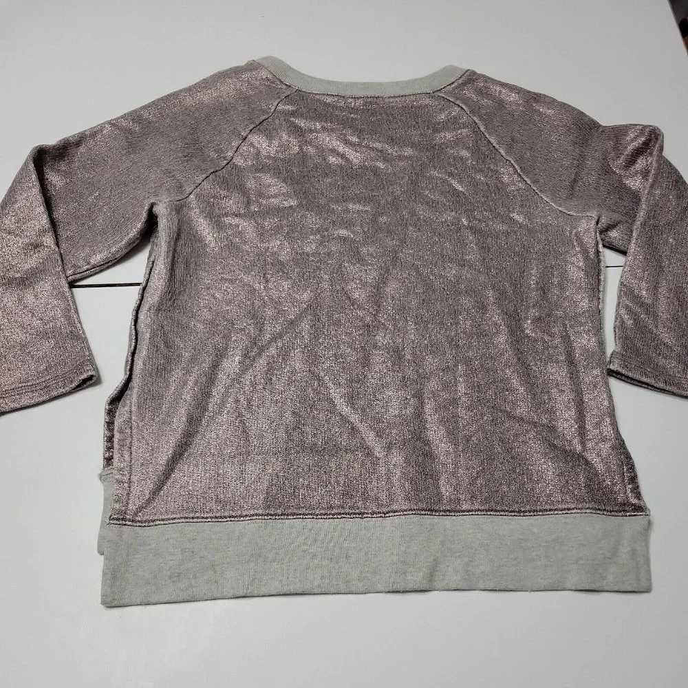 CrewCuts Sweater Girl 12 Grey Crew Neck 100 Cotton Sweatshirt High Low Split Hem - Picture 11 of 12